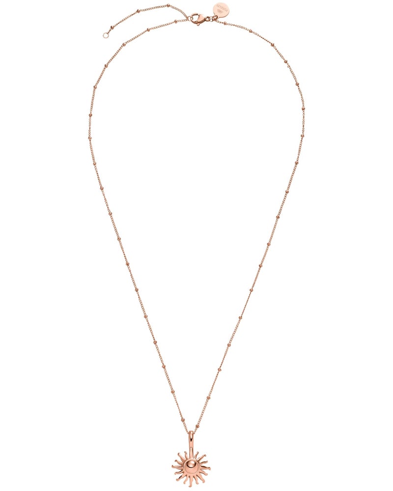 PureleiÂ® Sun Necklace: Waterproof & Adjustable, Chain with sun pendant, 20 to 22 inch adjustable length, 18K Gold plated stainless steel - rosegold - Image 1